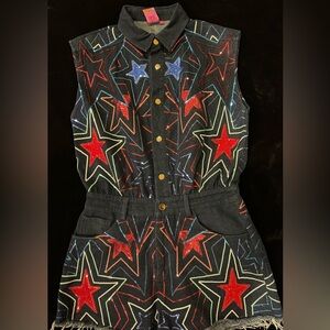 Queen of Sparkles denim romper